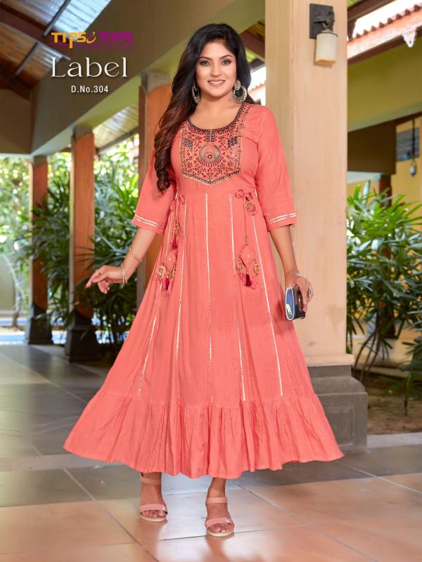 Tips Tops Label Vol 3 Slub Rayon Designer anarkali Style Kurti Collection